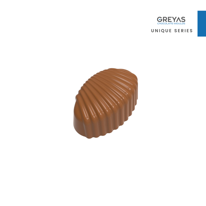 CM 1466 PRALINE 12gr OVAL STRIPE CHOCOLATE MOULD