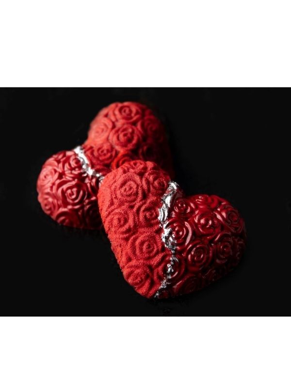 CM 3004 ROSE HEART PRALINE CHOCOLATE MOULD