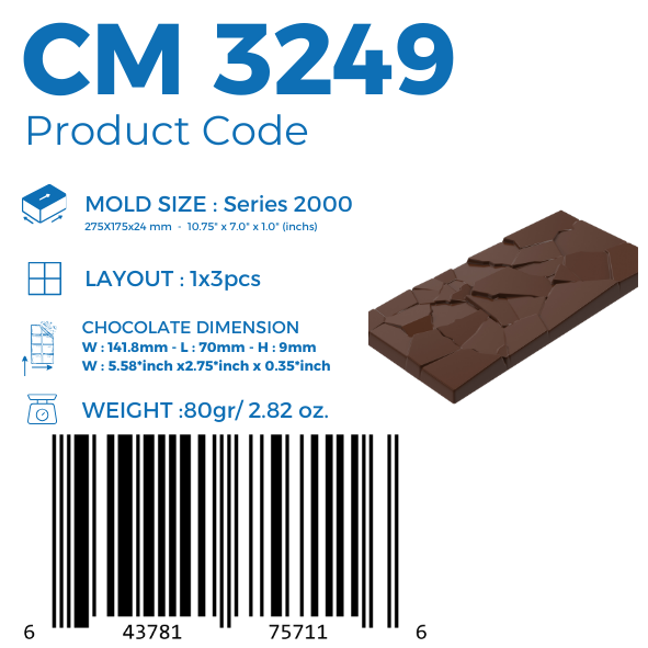 CM 3249  TABLET ÇİKOLATA KALIBI - GREYAS CHOCOLATE MOULDS
