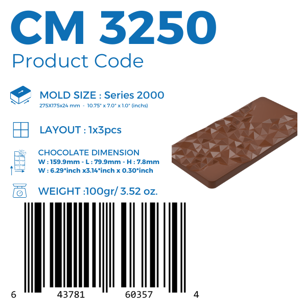 CM 3250  TABLET ÇİKOLATA KALIBI - GREYAS CHOCOLATE MOULDS