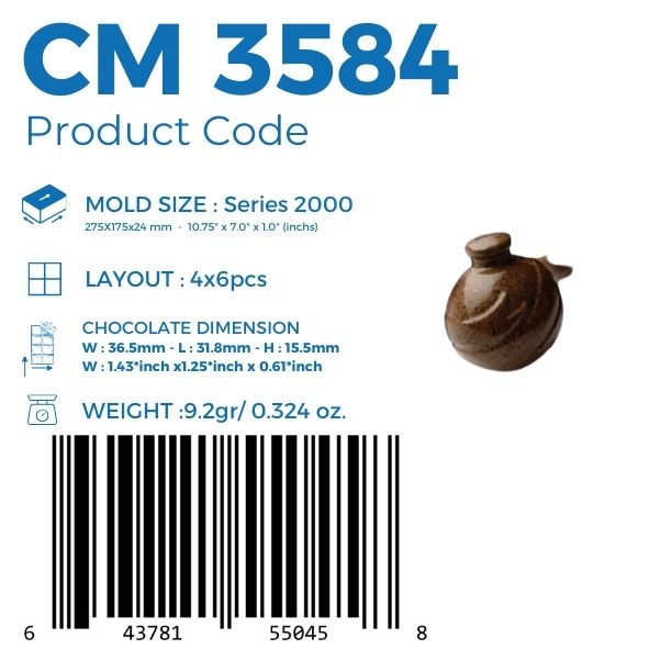 CM 3584 ORNAMENT 9,2gr PRALINE CHOCOLATE MOULD