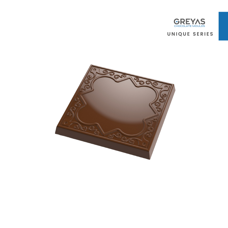 CM 3831 ORIENTAL SQUARE TABLET CHOCOLATE MOULD