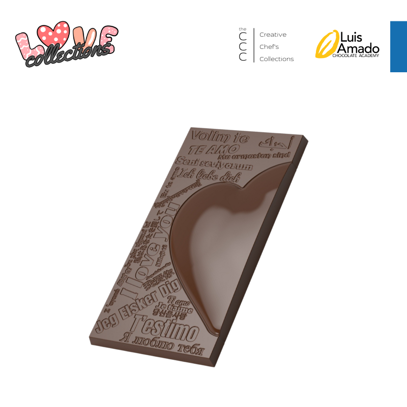 CM 3844 LUIS AMADO SIGNATURE HEART TABLET CHOCOLATE MOULD