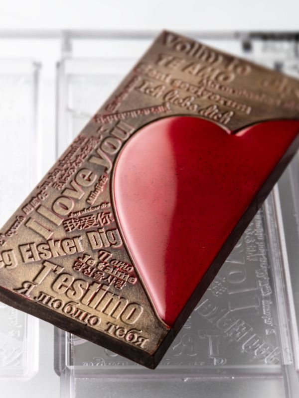 CM 3844 LUIS AMADO SIGNATURE HEART TABLET CHOCOLATE MOULD