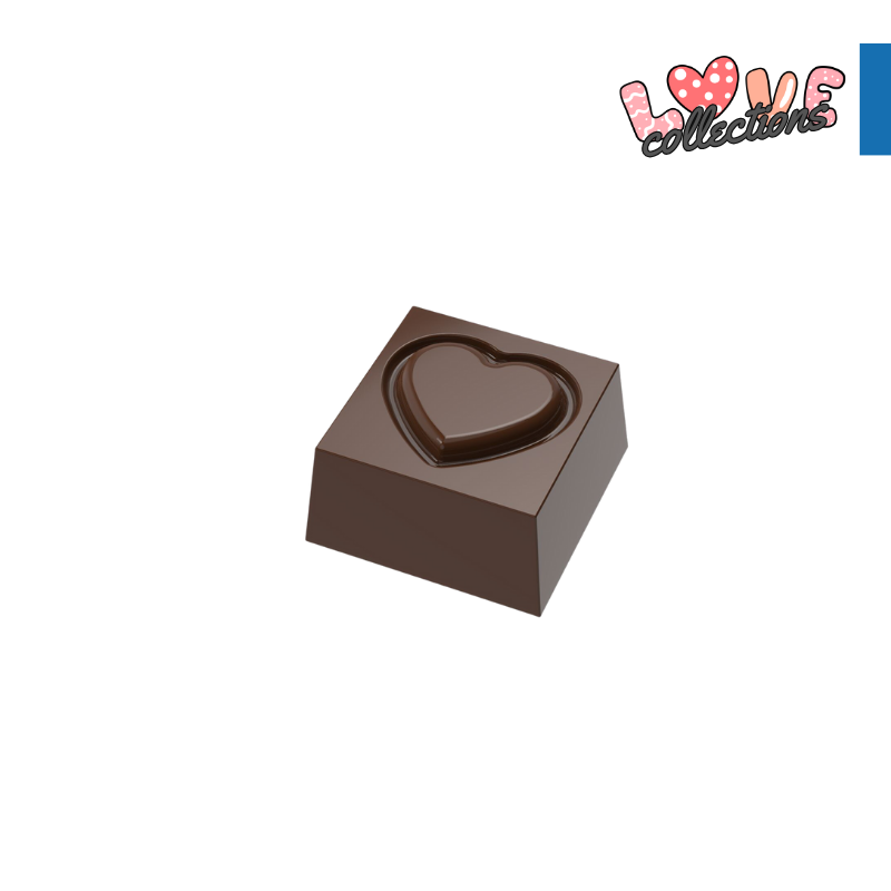 CM 3891 SQUARE HEART SHAPE CHOCOLATE MOULD