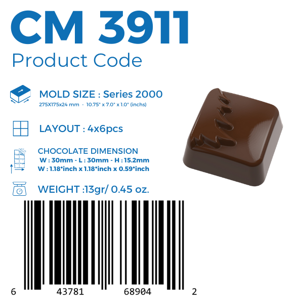 CM 3911 HALF CHRISTMAS TREE PRALINE CHOCOLATE MOULD