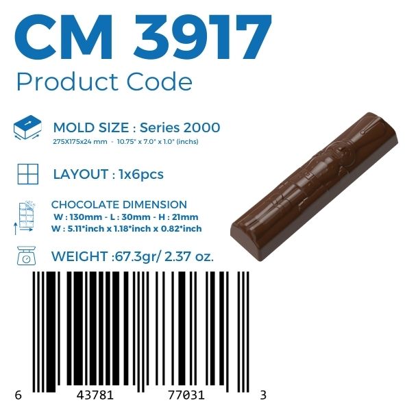 CM 3917 NUTCRACKER BAR CHOCOLATE MOULD