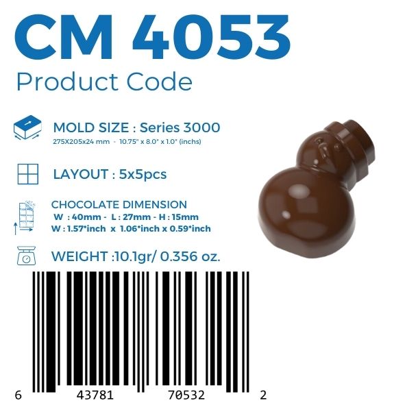CM 4053 SNOWMAN PRALINE CHOCOLATE MOULD