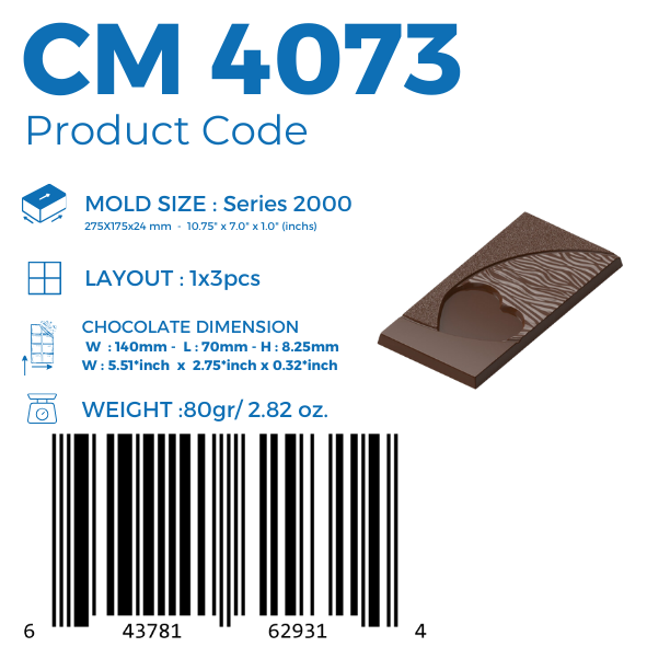 CM 4073 MOLDE PARA TABLETA DE CHOCOLATE