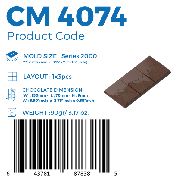CM 4074 MOLDE PARA TABLETA DE CHOCOLATE