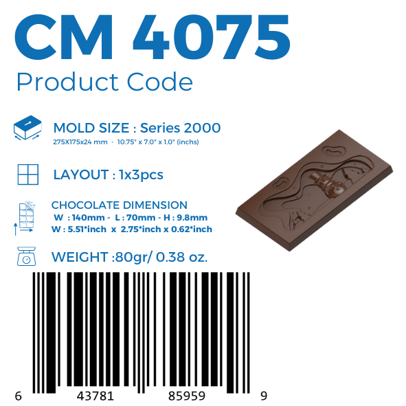 CM 4075 CHRISTMAS TABLET CHOCOLATE MOULD