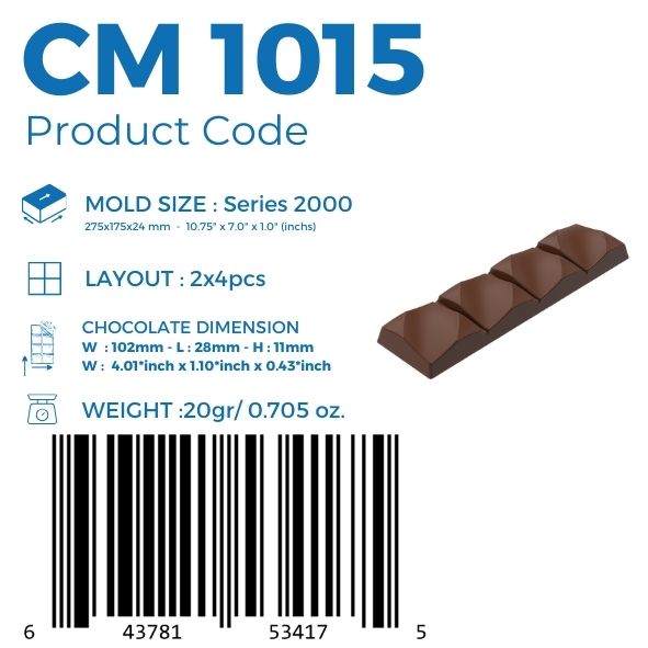 CM 1015 BAR ÇİKOLATA KALIBI - GREYAS CHOCOLATE MOULDS