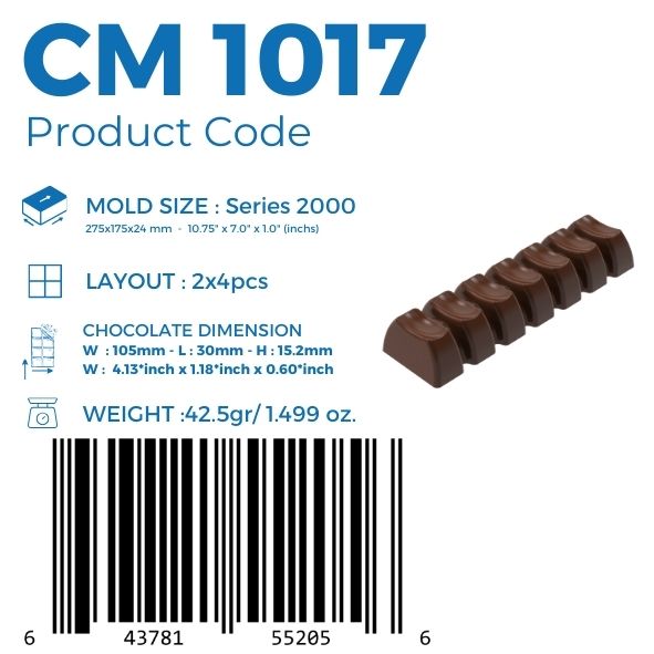 CM 1017 BAR ÇİKOLATA KALIBI - GREYAS CHOCOLATE MOULDS
