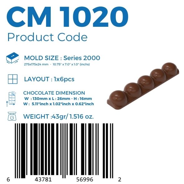 CM 1020 BAR ÇİKOLATA KALIBI - GREYAS CHOCOLATE MOULDS