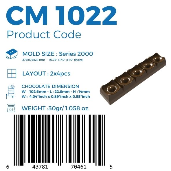 CM 1022 BAR ÇİKOLATA KALIBI - GREYAS CHOCOLATE MOULDS