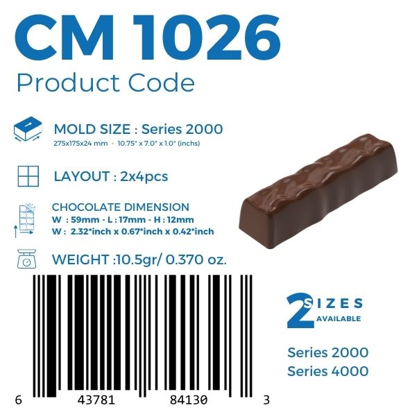 CM 1026 BAR ÇİKOLATA KALIBI - GREYAS CHOCOLATE MOULDS