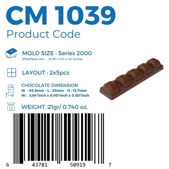 CM 1039 BAR ÇİKOLATA KALIBI - GREYAS CHOCOLATE MOULDS
