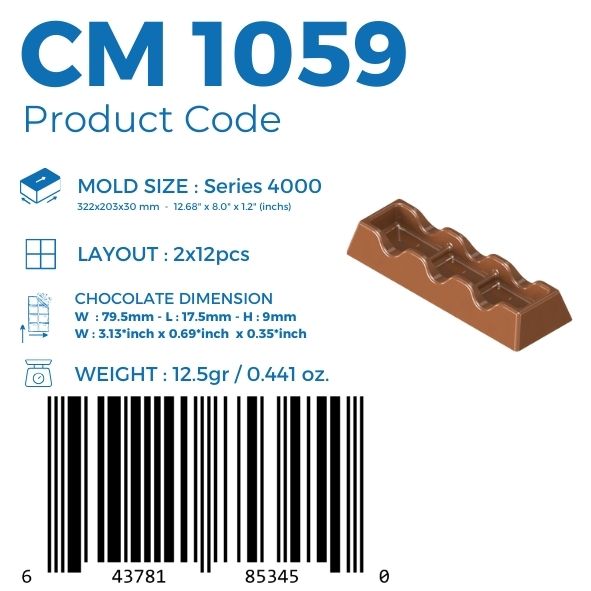 CM 1059  BAR ÇİKOLATA KALIBI - GREYAS CHOCOLATE MOULDS