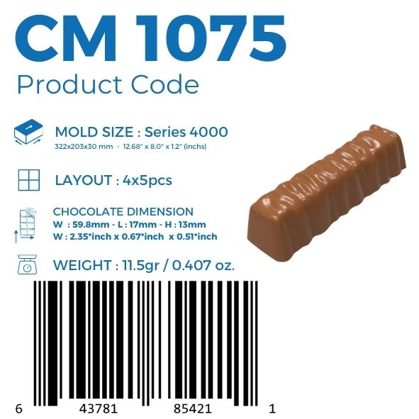 CM 1075 BAR ÇİKOLATA KALIBI - GREYAS CHOCOLATE MOULDS