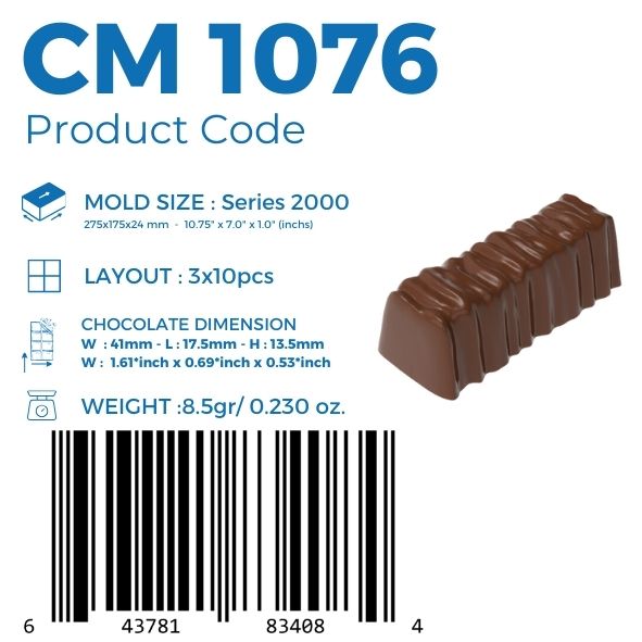 CM 1076 BAR ÇİKOLATA KALIBI - GREYAS CHOCOLATE MOULDS