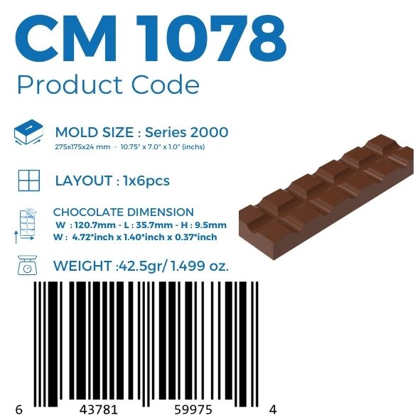 CM 1078 BAR ÇİKOLATA KALIBI - GREYAS CHOCOLATE MOULDS