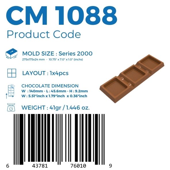 CM 1088 BAR ÇİKOLATA KALIBI - GREYAS CHOCOLATE MOULDS