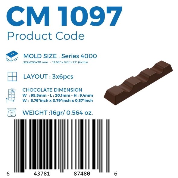 CM 1097  BAR ÇİKOLATA KALIBI - GREYAS CHOCOLATE MOULDS