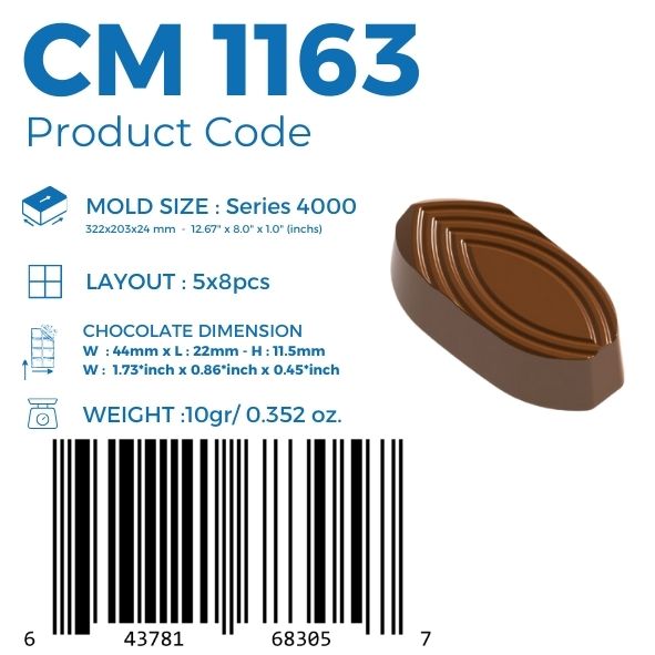 CM 1163 PRALİN ÇİKOLATA KALIBI - GREYAS CHOCOLATE MOULDS