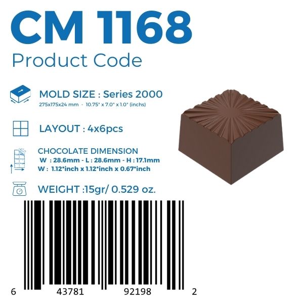 CM 1168 PRALİN ÇİKOLATA KALIBI - GREYAS CHOCOLATE MOULDS