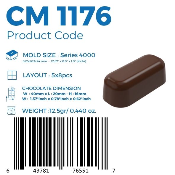 CM 1176 PRALINE 12,5gr CHOCOLATE MOULD - GREYAS CHOCOLATE MOULDS