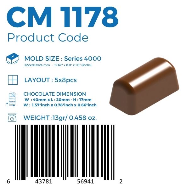 CM 1178 PRALINE 13gr CHOCOLATE MOULD - GREYAS CHOCOLATE MOULDS