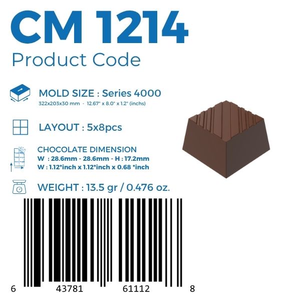 CM 1214 PRALİN ÇİKOLATA KALIBI - GREYAS CHOCOLATE MOULDS