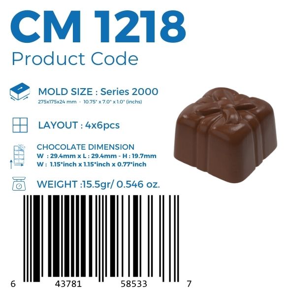 CM 1218 PRALİN ÇİKOLATA KALIBI - GREYAS CHOCOLATE MOULDS