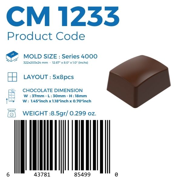 CM 1233 PRALİN ÇİKOLATA KALIBI - GREYAS CHOCOLATE MOULDS