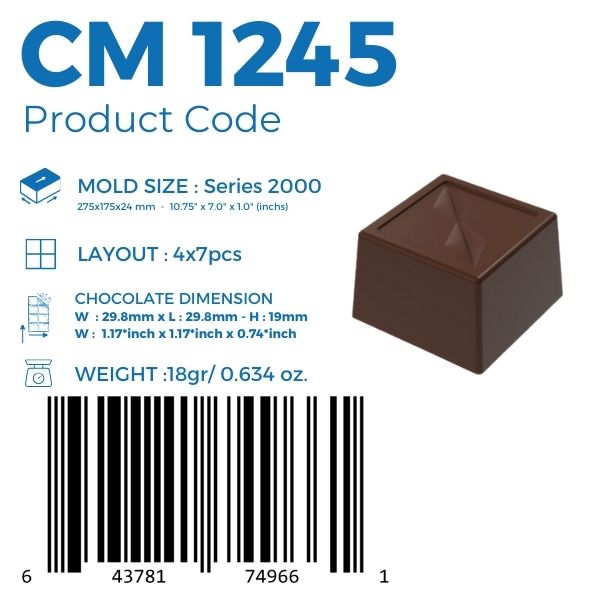 CM 1245 PRALİN ÇİKOLATA KALIBI - GREYAS CHOCOLATE MOULDS