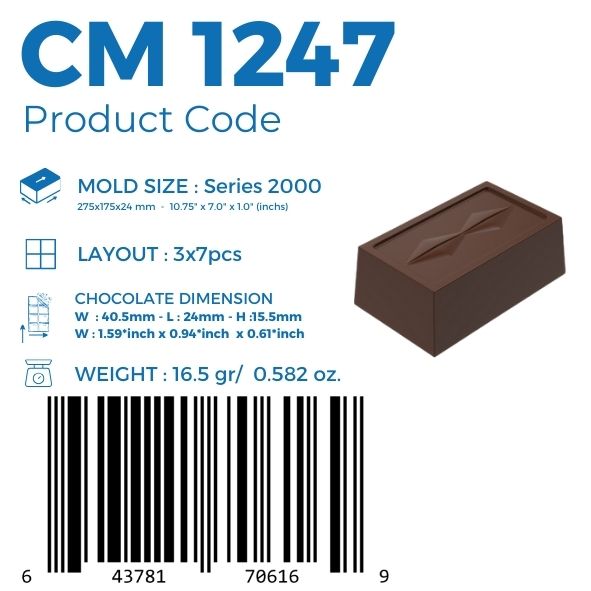 CM 1247 PRALİN ÇİKOLATA KALIBI - GREYAS CHOCOLATE MOULDS