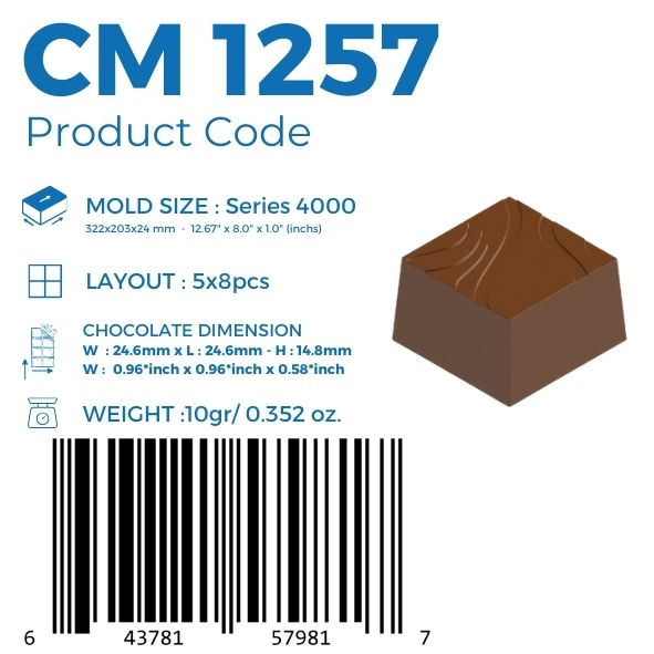 CM 1257 PRALİN ÇİKOLATA KALIBI - GREYAS CHOCOLATE MOULDS