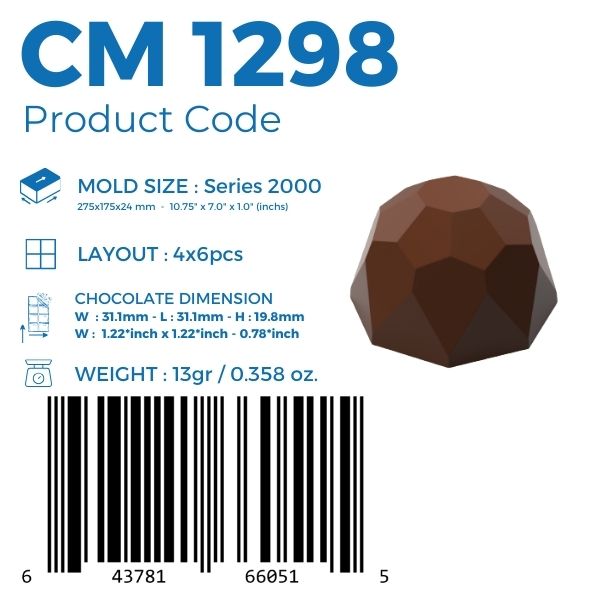 CM 1298 PRALİN ÇİKOLATA KALIBI - GREYAS CHOCOLATE MOULDS