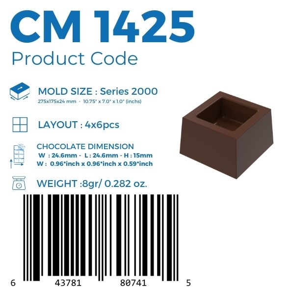 CM 1425 PRALİN ÇİKOLATA KALIBI - GREYAS CHOCOLATE MOULDS