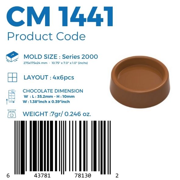 CM 1441 CIRCLE 7gr PRALINE CHOCOLATE MOULD