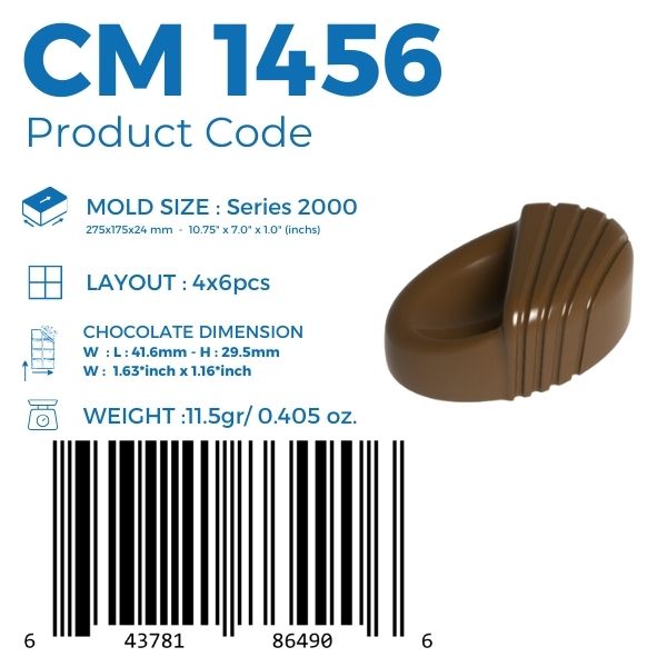 CM 1456 OVAL PRALINE CHOCOLATE MOULD