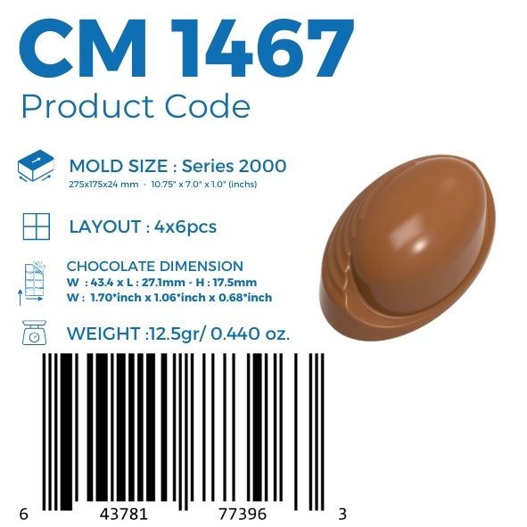 CM 1467 PRALINE 12,5gr DOME STYLE CHOCOLATE MOULD