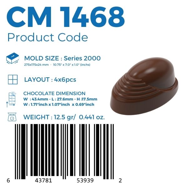 CM 1468 PRALINE 12,5gr DOME STYLE CHOCOLATE MOULD