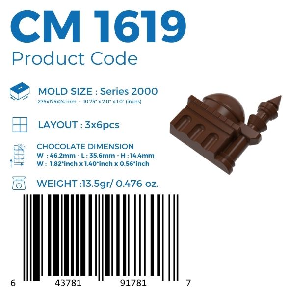 CM 1190 MOSQUE PRALINE CHOCOLATE MOULD