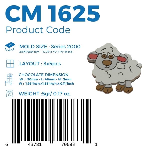 CM 1625 SHEEP PRALINE CHOCOLATE MOULD