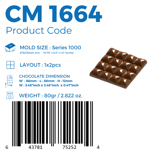 CM 1664 TABLET ÇİKOLATA KALIBI - GREYAS CHOCOLATE MOULDS