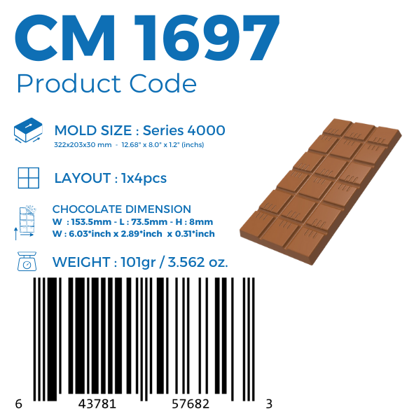 CM 1697 TABLET ÇİKOLATA KALIBI - GREYAS CHOCOLATE MOULDS