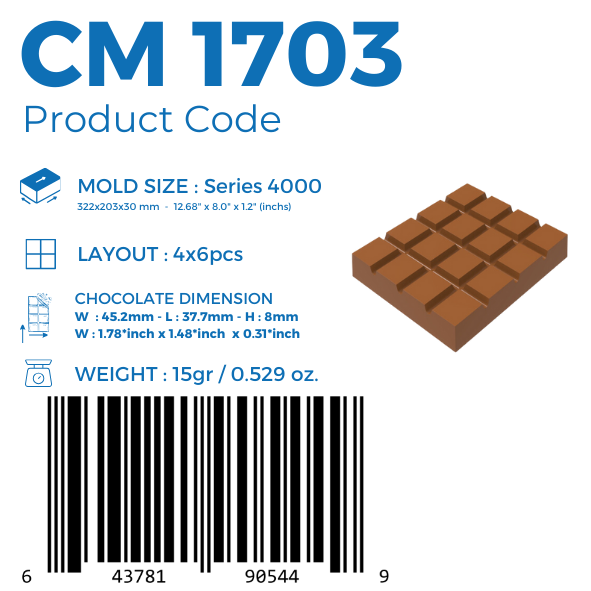 CM 1703 TABLET ÇİKOLATA KALIBI - GREYAS CHOCOLATE MOULDS