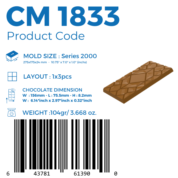 CM 1833 TABLET ÇİKOLATA KALIBI - GREYAS CHOCOLATE MOULDS