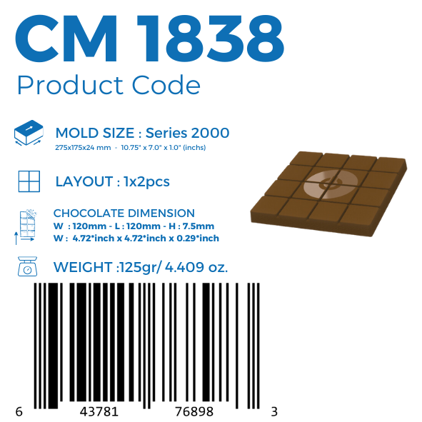 CM 1838 TABLET ÇİKOLATA KALIBI - GREYAS CHOCOLATE MOULDS